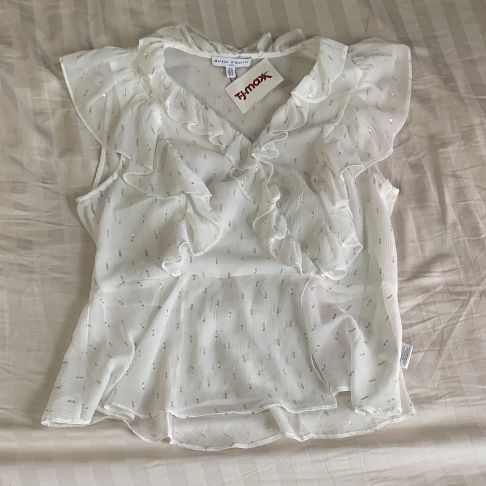 White Ruffled Blouse